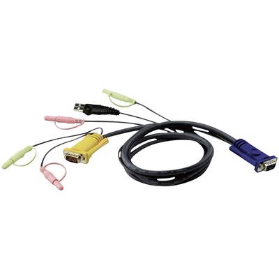 ATEN KVM Cable [1x VGA plug - 1x VGA plug, USB 1.1 connector A] 3.00 m Black 