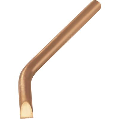 A single curved copper pipe section with an angled end, against a white background.