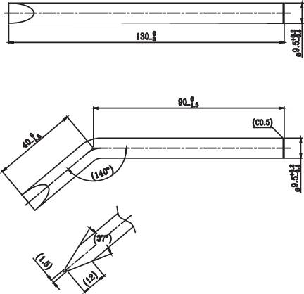 Technical drawing of a component with dimensions. Shows lengths and angles. Important for manufacturing or analysis of the part.