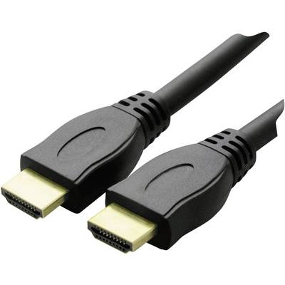 Two black HDMI cables with gold-plated connectors on a white background. They are used for transmitting video and audio signals.