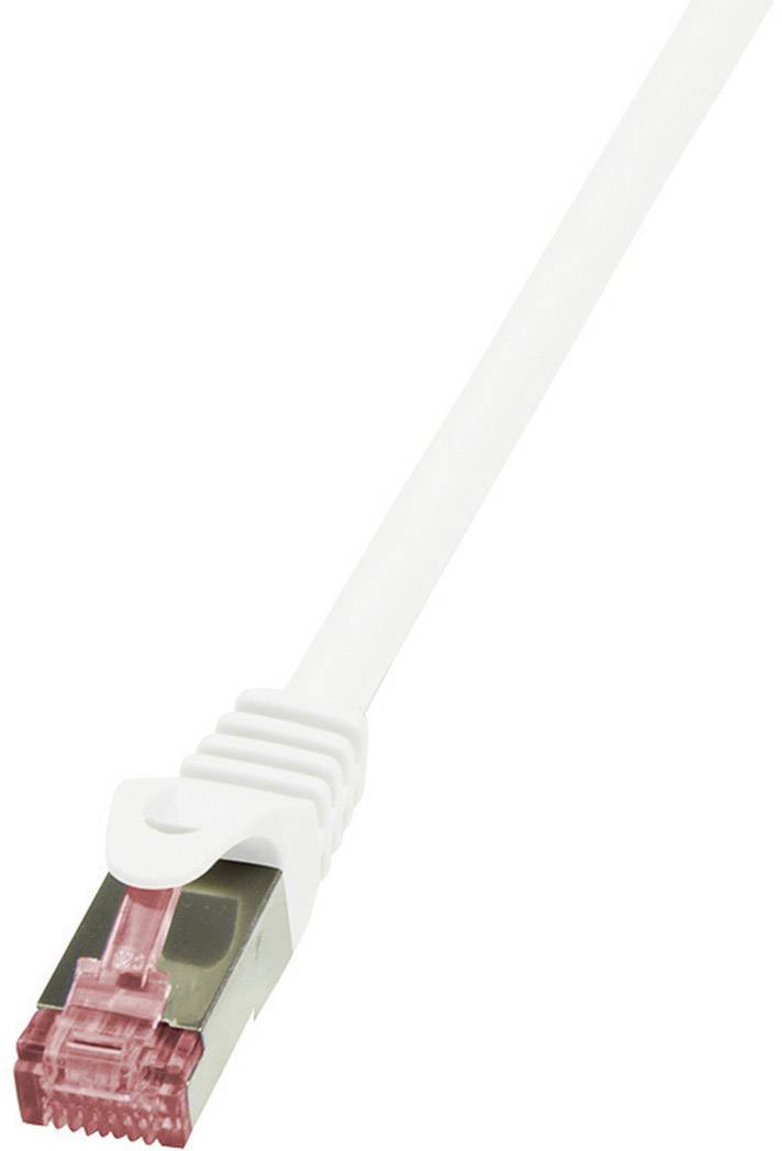 LogiLink CQ2101S RJ45 Network cable, patch cable CAT 6 S/FTP 15.00 m White Flame-retardant, incl. detent 1 pc(s)