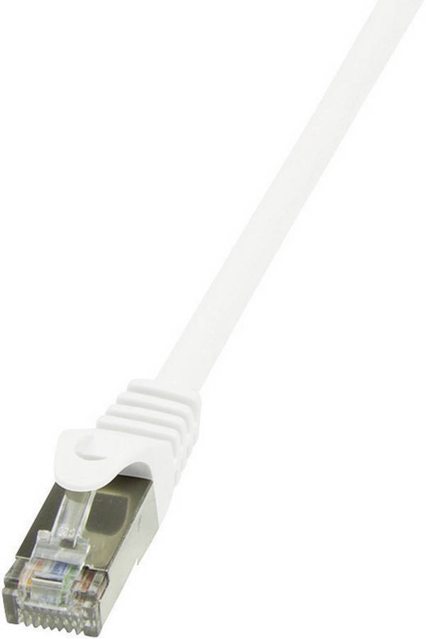 LogiLink CP2061S RJ45 Patch cable CAT 6 F/UTP 3.00 m White incl. detent 1 pc(s)