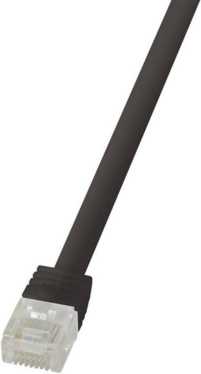 LogiLink CF2013U RJ45 Network cable, patch cable CAT 6 U/UTP 0.25 m Black highly flexible 1 pc(s)
