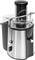 Stainless steel juicer with two speed settings, feeding chute and side pulp container.