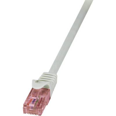 LogiLink CQ2052U RJ45 Network cable, patch cable CAT 6 U/UTP 2.00 m Grey Flame-retardant, incl. detent 1 pc(s)