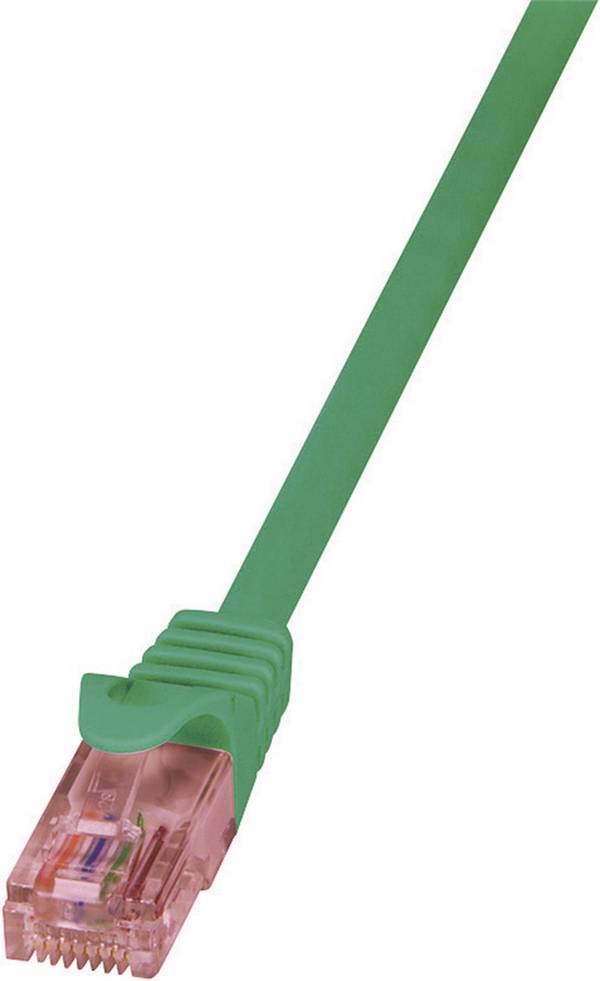 LogiLink CQ2035U RJ45 Patch cable CAT 6 U/UTP 1.00 m Green Flame-retardant, incl. detent 1 pc(s)
