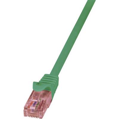 A green Ethernet cable with a transparent plug.