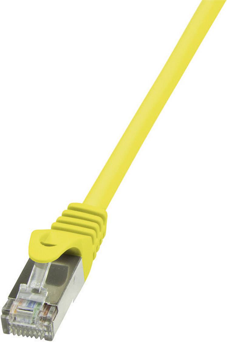 LogiLink CP1067S RJ45 Network cable, patch cable CAT 5e F/UTP 3.00 m Yellow incl. detent 1 pc(s)-0