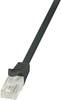 LogiLink CP1023U RJ45 Network cable, patch cable CAT 5e U/UTP 0.50 m Black incl. detent 1 pc(s)