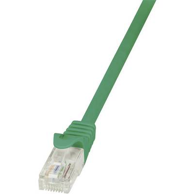 LogiLink CP1015U RJ45 Network cable, patch cable CAT 5e U/UTP 0.25 m Green incl. detent 1 pc(s)