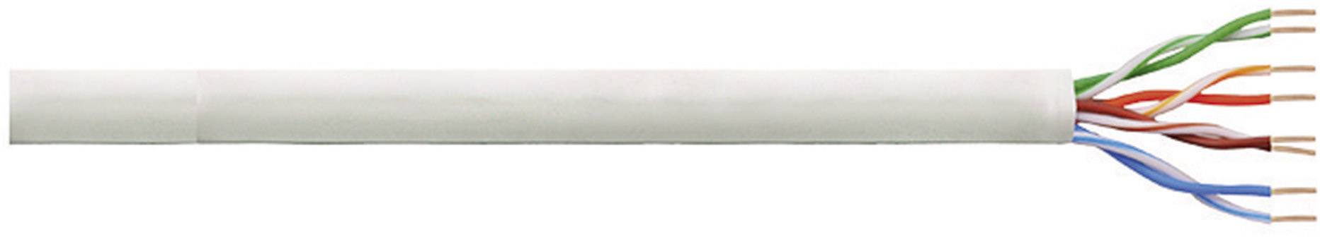 An open, white Ethernet cable with various coloured wires visible at one end.