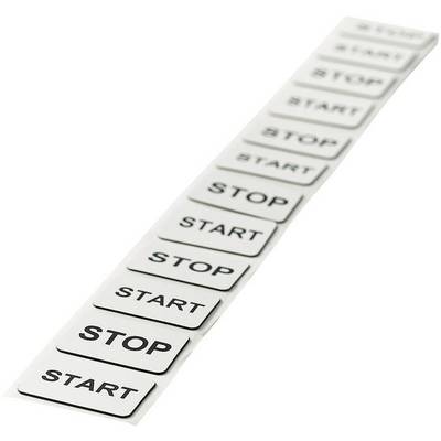 Several rectangular labels with the words 'START' and 'STOP', positioned diagonally.