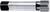 A twist drill with a cylindrical shank, left with a black handle, right a thread-cutting tool for precise metalworking.