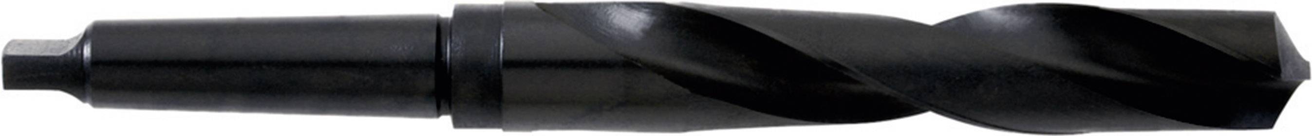 Black spiral drill bit, suitable for drilling holes in metal or wood.