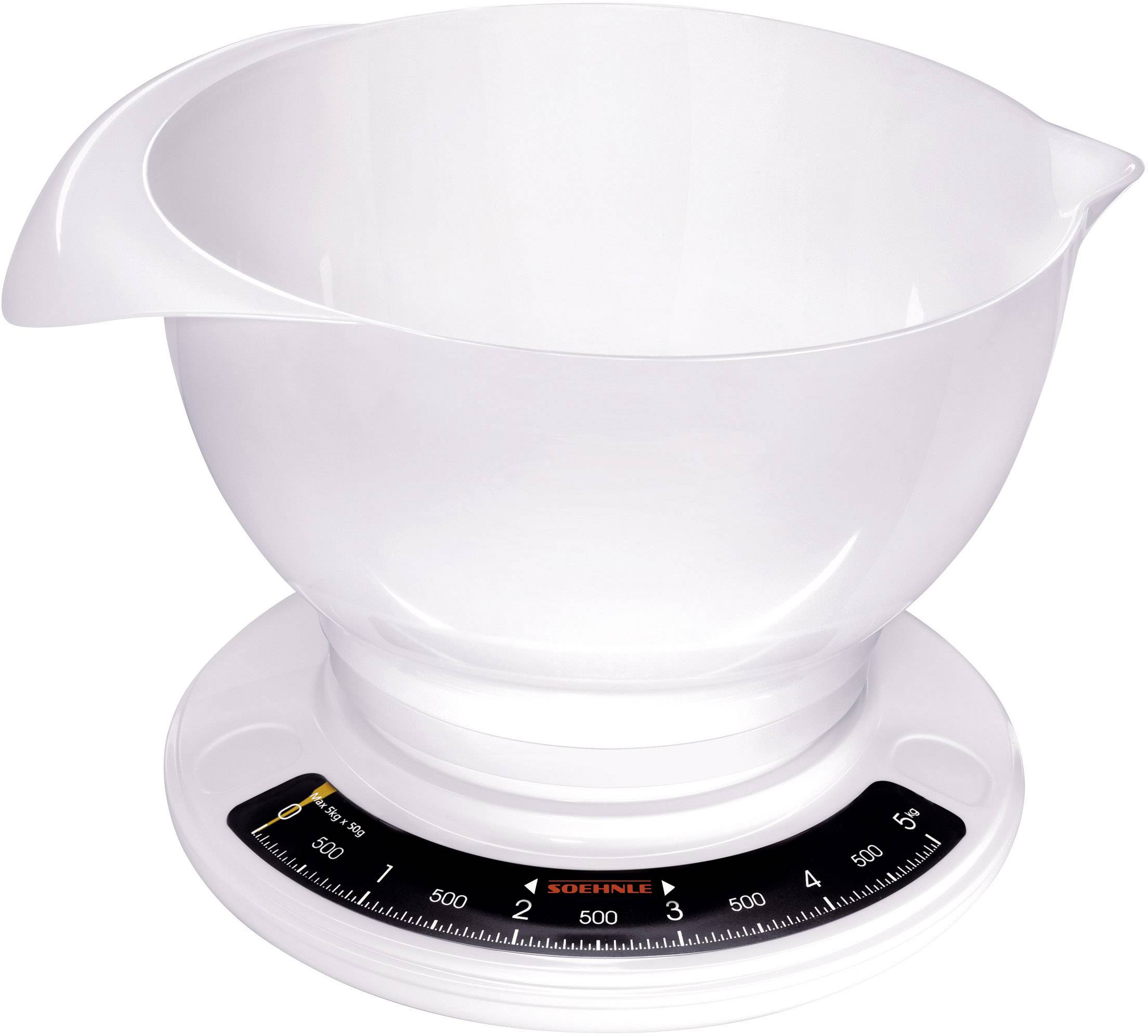 Soehnle Culina Pro Kitchen scales Analogue + weighing tray Weight range=5 kg White 265 x 265 x 180