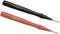 Two test probes, one black and one red, with slim tips for electrical measurements.