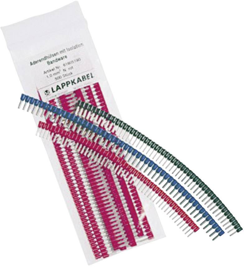 A set of red, blue, and green cable clips in strip form lies in front of a packaging bag marked 'LAPPKABEL'.