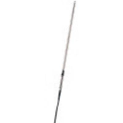 A long, thin black and silver antenna on a white background.
