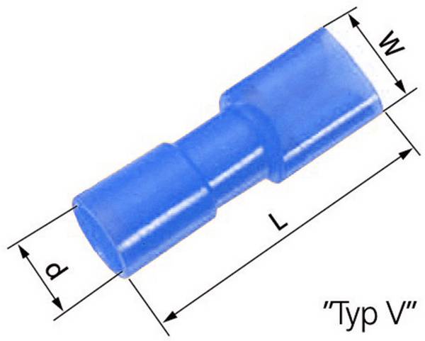 LAPP 61794969 Blade receptacle Connector width: 4.8 mm Connector thickness: 0.8 mm 180 ° Insulated Blue 100 pc(s)