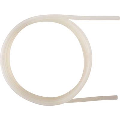 A transparent, flexible plastic tube is formed into an open circle, shown against a white background.