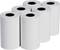 Six white paper rolls are standing upright in two rows of three rolls side by side.
