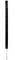 A long, thin black rod stands vertically on a white background.