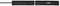 A long black rectangular object with a smaller light area in the middle right.