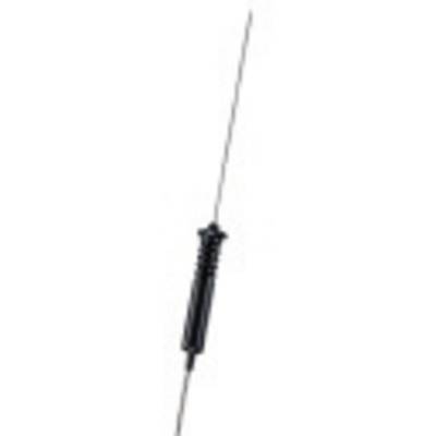 The image shows a black, slender antenna with two thin rods aligned vertically.