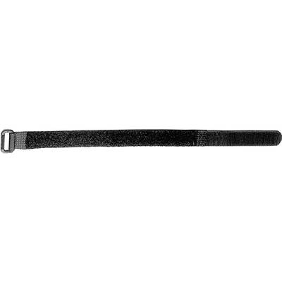 Black, textured belt with a metal buckle on the left.