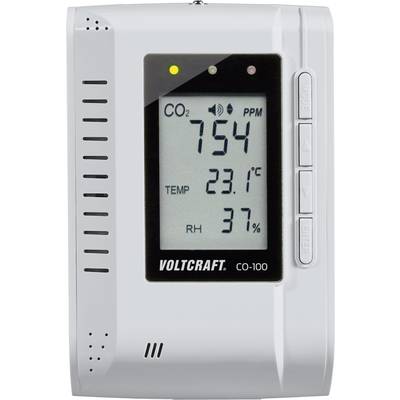 VOLTCRAFT CO-100 Carbon dioxide detector 0 - 3000 ppm Datalogger function, Wall mount  