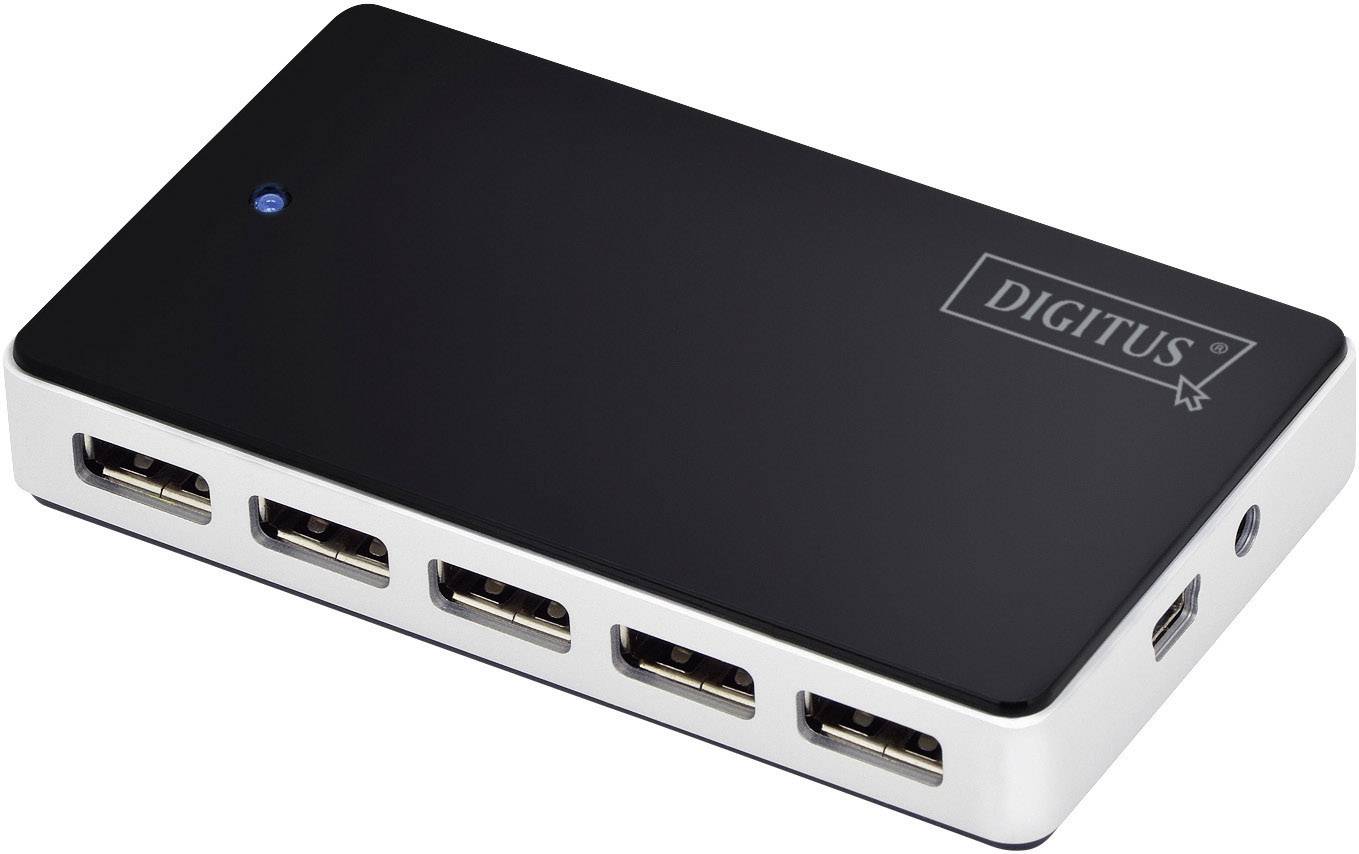 Digitus DA-70229 10 ports USB 2.0 hub Black, Silver