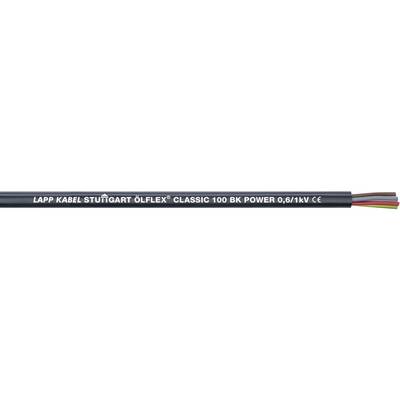 Close-up of a cable with the inscription 'Lapp Kabel Stuttgart Ölflex Classic 100 BK Power 90'. Four colourful cores visible.