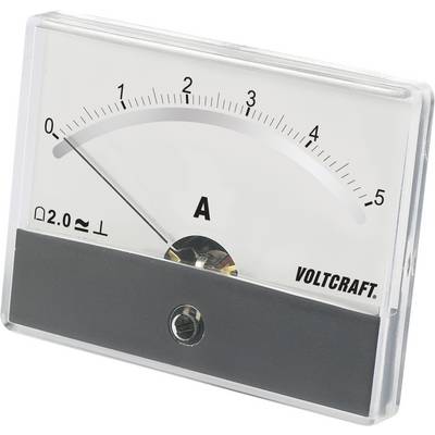 An analogue Voltcraft ammeter shows a current of 2.0 amperes.