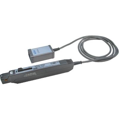 A portable voltage measuring device with a clamp and cable, used for measuring electrical currents in various applications.