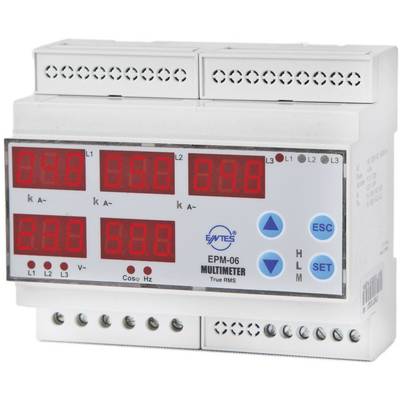 ENTES EPM-06-DIN  Voltage, current, frequency, operating hours, Total Hours 