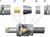 Exploded diagram of a coaxial cable with five components: cable sheath, insulation, inner conductor, shielding, and connector housing. Illustrates the layered structure of the cable.