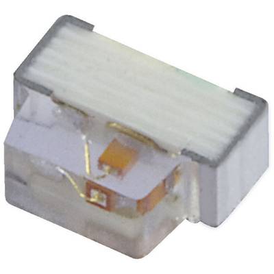 'A transparent electrical cable connector, rectangular with metallic contacts inside and a white top surface.'