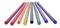 Eight colourful acrylic rods in different colours lie side by side.