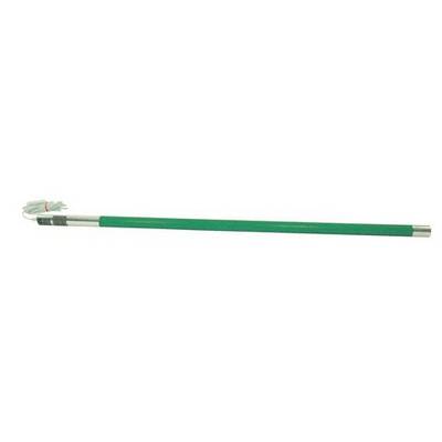 Green long cylindrical rod with silver ends and cable.
