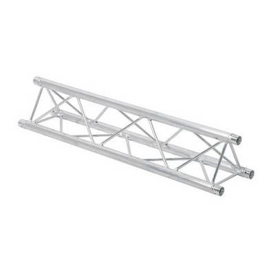 A silver aluminium truss with a triangular cross-section, commonly used for stage or lighting applications.