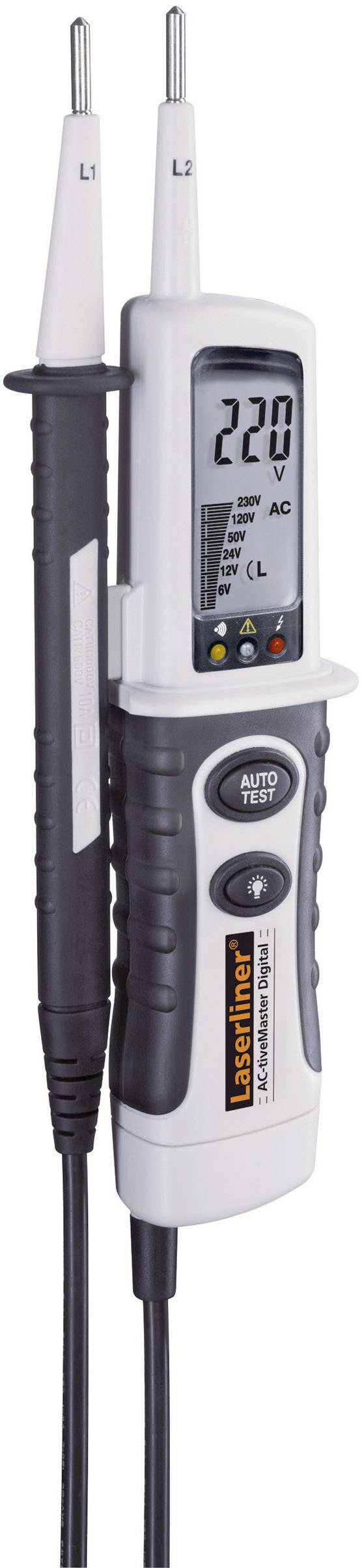 Laserliner AC-tiveMaster Digital Two-pole voltage tester CAT III 1000 V, CAT IV 600 V LCD, LED