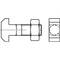 Technical drawing of a hexagon head screw, side view and top view, showing thread and head details.