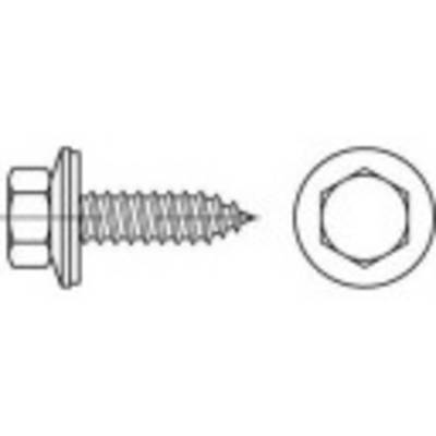 A technical drawing of a hexagonal bolt in side and bird's-eye view.
