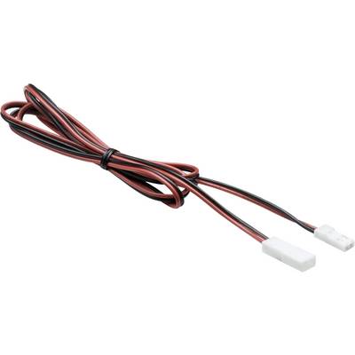 A red and black cable with white connectors at both ends, used for electrical connections.