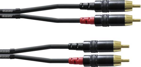 Cordial CFU 0,6 CC Audio/phono Adapter cable [2x RCA plug (phono) - 2x RCA plug (phono)] 0.60 m Black