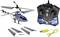 A remote-controlled helicopter with spare rotors, remote control, and USB charging cable. The set is designed for model aircraft enthusiasts.
