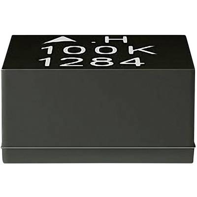 Small black electronic component cube with the inscription 'H 100K 1284' and an upward-pointing arrow.