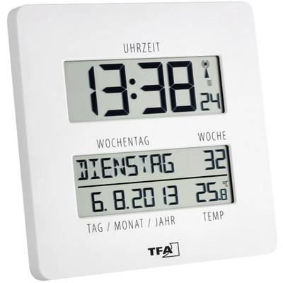 TFA Dostmann 60.4509.02 Radio Wall clock 27 mm x 195 mm x 195 mm  White 
