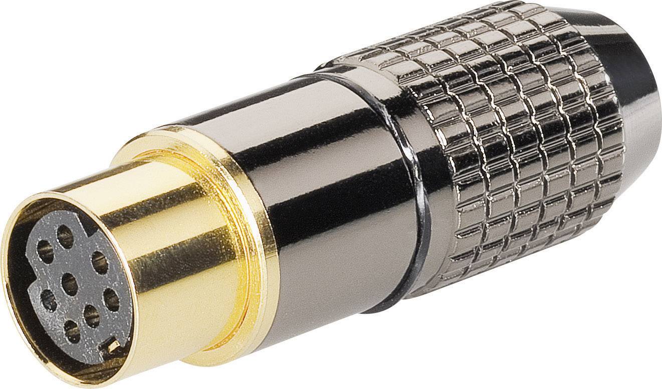 BKL Electronic 0204116 Mini DIN connector Socket, straight Number of pins: 6 Black 1 pc(s)