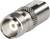 A silver coaxial adapter with threading, suitable for connecting TV cables, on a white background.